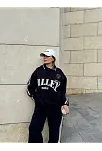 Üç İplik Yakalı Sweat Baggy Pantalonlu Takım - Siyah
