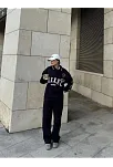Üç İplik Yakalı Sweat Baggy Pantalonlu Takım - Siyah