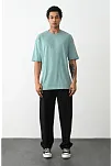 Erkek Düz Basic Bisiklet Yaka Kısa Kol T-shirt - Açık Mavi