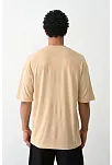 Erkek Düz Basic Bisiklet Yaka Kısa Kol T-shirt - Bej
