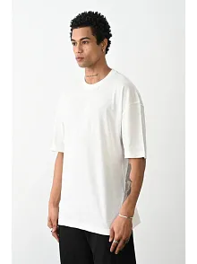 Erkek Düz Basic Bisiklet Yaka Kısa Kol  T-shirt - Beyaz
