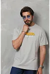 Unisex Basic Bisiklet Yaka Oversize T-shirt - Gri