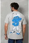Unisex Basic Bisiklet Yaka Oversize T-shirt - Gri
