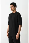 Erkek Düz Basic Bisiklet Yaka Kısa Kol  T-shirt - Siyah