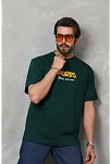 Unisex Basic Bisiklet Yaka Oversize T-shirt - Yeşil