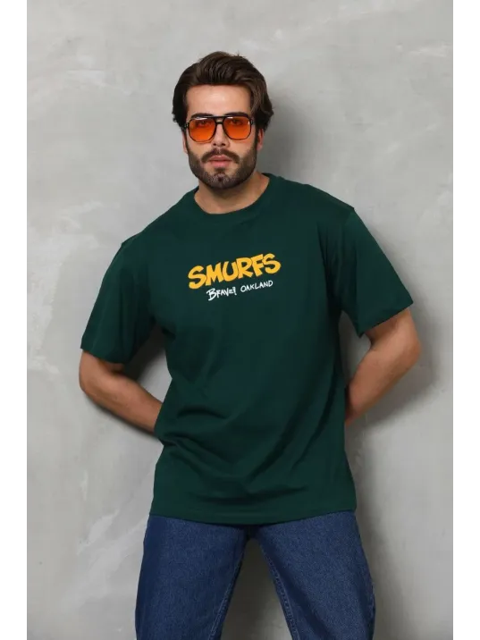 Unisex Basic Bisiklet Yaka Oversize T-Shirt - Yeşil Unisex Basic Bisiklet Yaka Oversize T-Shirt - Yeşil