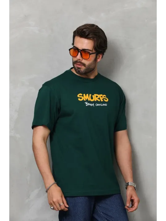 Unisex Basic Bisiklet Yaka Oversize T-Shirt - Yeşil Unisex Basic Bisiklet Yaka Oversize T-Shirt - Yeşil