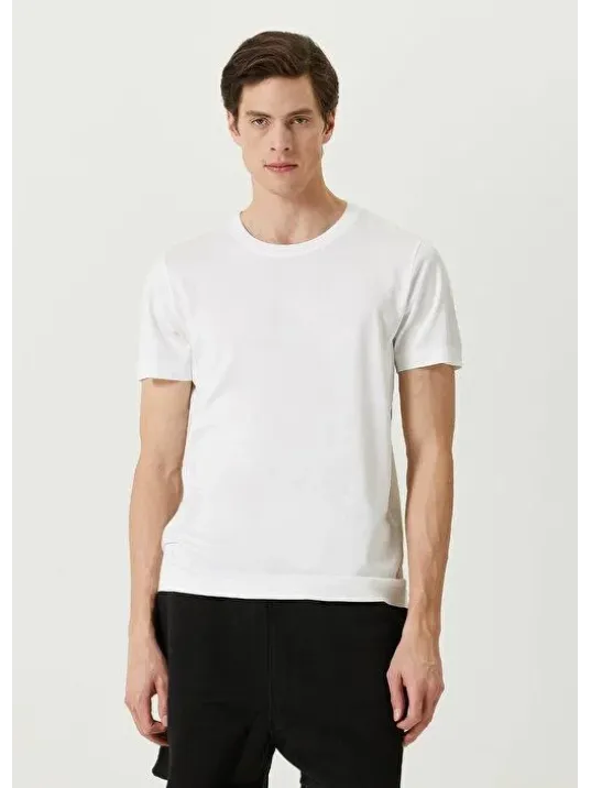 Unisex Basic Bisiklet Yaka Regular T-Shirt - Beyaz Unisex Basic Bisiklet Yaka Regular T-Shirt - Beyaz