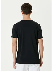 Unisex Basic Bisiklet Yaka Regular T-shirt - Siyah