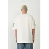 Unisex Baskılı Bisiklet Yaka Oversize T-Shirt - Beyaz Unisex Baskılı Bisiklet Yaka Oversize T-Shirt - Beyaz