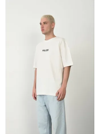 Erkek Baskılı T-shirt Kısa Kol Bisiklet Yaka Rahat Kalıp Tişört - Beyaz