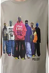 Erkek Baskılı T-shirt Kısa Kol Bisiklet Yaka Rahat Kalıp Tişört  - Boyalı Gri
