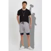 Unisex Baskılı İç Cepli Sporcu Alt Taytlı Şort - Gri Unisex Baskılı İç Cepli Sporcu Alt Taytlı Şort - Gri