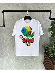 Unisex Baskılı Kısa Kol Çocuk T-shirt - Beyaz