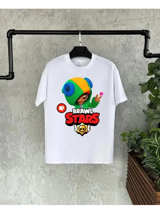 Unisex Baskılı Kısa Kol Çocuk T-shirt - Beyaz