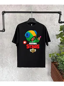 Unisex Baskılı Kısa Kol Çocuk T-shirt - Siyah