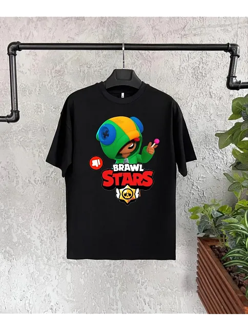 Unisex Baskılı Kısa Kol Çocuk T-shirt - Siyah