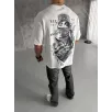 Unisex Baskılı Oversize T-Shirt - Beyaz Unisex Baskılı Oversize T-Shirt - Beyaz