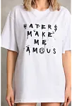 Unisex Baskılı Oversize T-shirt - Beyaz