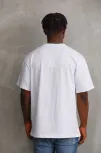 Unisex Baskılı Oversize T-shirt - Beyaz