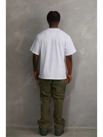 Unisex Baskılı Oversize T-Shirt - Beyaz