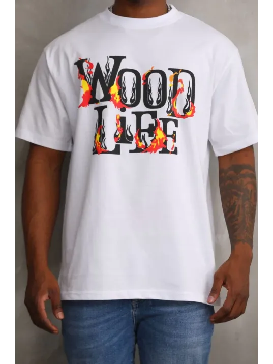 Unisex Baskılı Oversize T-Shirt - Beyaz Unisex Baskılı Oversize T-Shirt - Beyaz