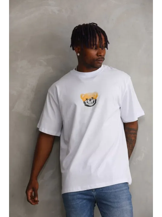 Unisex Baskılı Oversize T-Shirt - Beyaz Unisex Baskılı Oversize T-Shirt - Beyaz