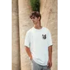 Unisex Baskılı Oversize T-Shirt - Beyaz Unisex Baskılı Oversize T-Shirt - Beyaz