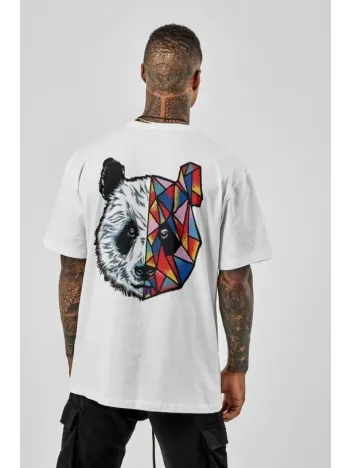 Unisex Baskılı Oversize T-Shirt - Beyaz