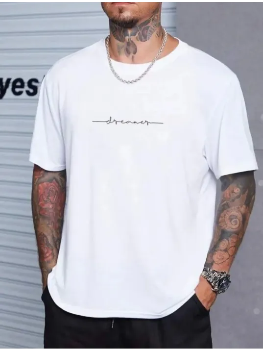 Unisex Baskılı Oversize T-Shirt - Beyaz Unisex Baskılı Oversize T-Shirt - Beyaz