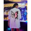 Unisex Baskılı Oversize T-Shirt - Beyaz