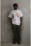 Unisex Baskılı Oversize T-shirt - Beyaz