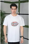 Unisex Baskılı Oversize T-shirt - Beyaz