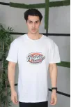 Unisex Baskılı Oversize T-shirt - Beyaz