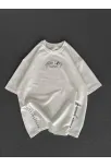 Unisex Baskılı Oversize T-shirt - Beyaz