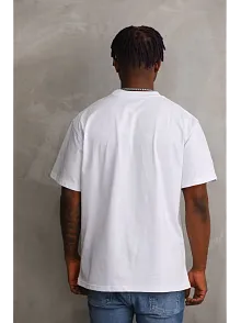 Unisex Baskılı Oversize T-shirt - Beyaz