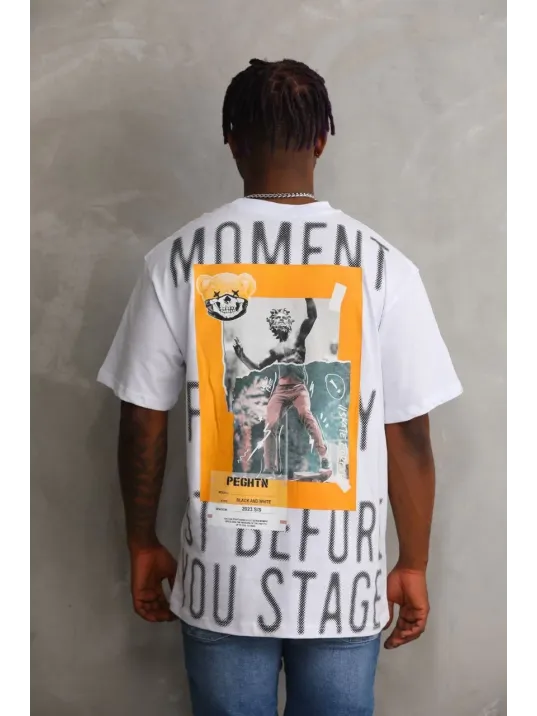 Unisex Baskılı Oversize T-Shirt - Beyaz Unisex Baskılı Oversize T-Shirt - Beyaz