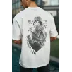Unisex Baskılı Oversize T-Shirt - Beyaz Unisex Baskılı Oversize T-Shirt - Beyaz
