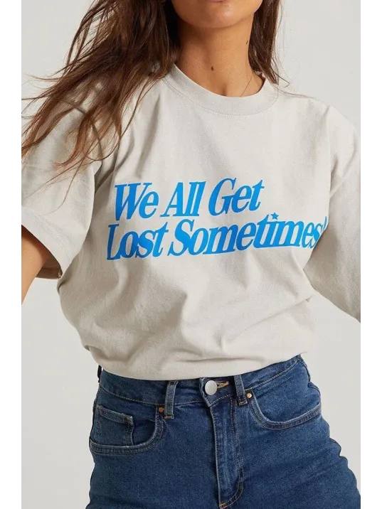 Unisex Baskılı Oversize T-Shirt - Beyaz Unisex Baskılı Oversize T-Shirt - Beyaz