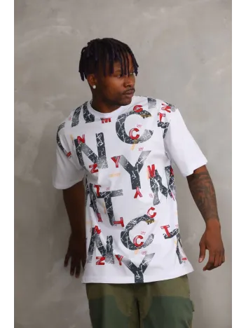 Unisex Baskılı Oversize T-Shirt - Beyaz Unisex Baskılı Oversize T-Shirt - Beyaz