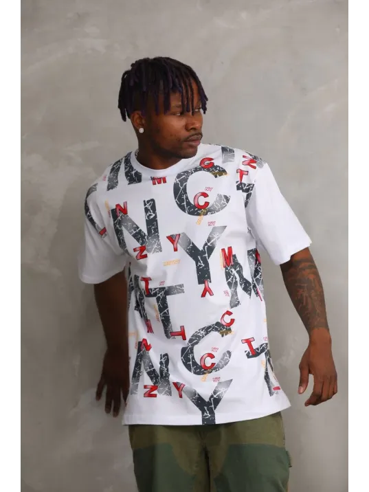 Unisex Baskılı Oversize T-Shirt - Beyaz Unisex Baskılı Oversize T-Shirt - Beyaz