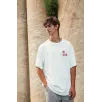 Unisex Baskılı Oversize T-Shirt - Beyaz Unisex Baskılı Oversize T-Shirt - Beyaz