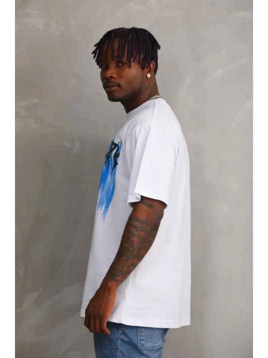 Unisex Baskılı Oversize T-Shirt - Beyaz Unisex Baskılı Oversize T-Shirt - Beyaz