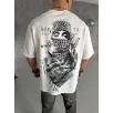 Unisex Baskılı Oversize T-Shirt - Beyaz Unisex Baskılı Oversize T-Shirt - Beyaz