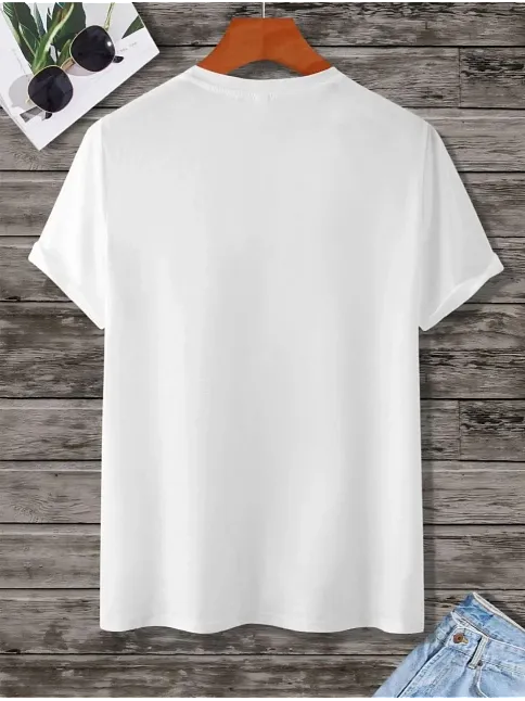 Unisex Baskılı Oversize T-shirt - Beyaz