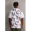 Unisex Baskılı Oversize T-Shirt - Beyaz Unisex Baskılı Oversize T-Shirt - Beyaz