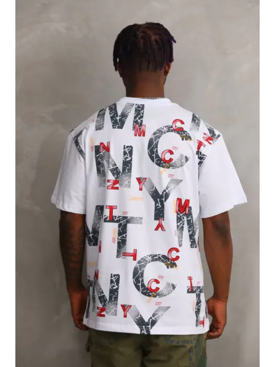 Unisex Baskılı Oversize T-Shirt - Beyaz Unisex Baskılı Oversize T-Shirt - Beyaz