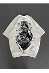 Unisex Baskılı Oversize T-shirt - Beyaz
