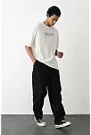 Unisex Baskılı Oversize T-shirt - Beyaz