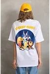 Unisex Baskılı Oversize T-shirt - Beyaz